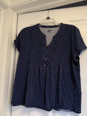 Land's End Polka Dot Blouse Size L